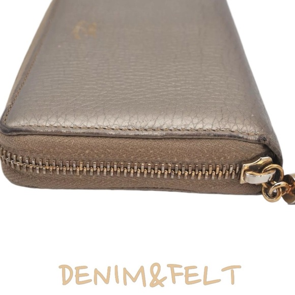 🤎GUCCI Bamboo Tassel Gold/Tan Leather Long Zip Around Wallet/Purse | PRELOVED🤎 - Picture 4 of 16